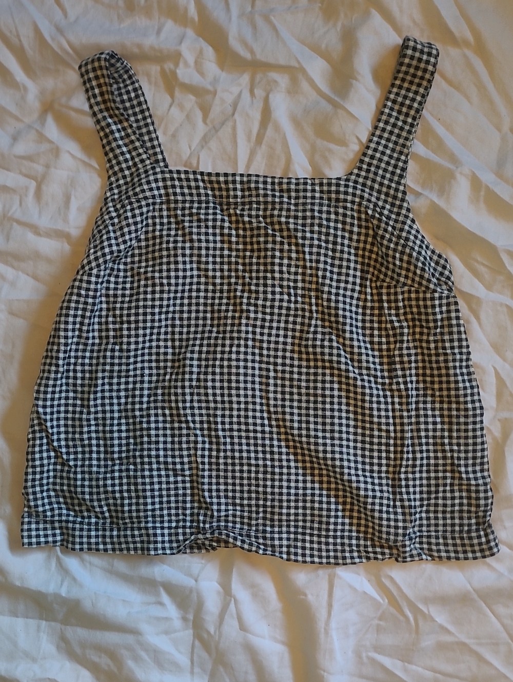 a new day Black & White Gingham Square-Neck Tank Top